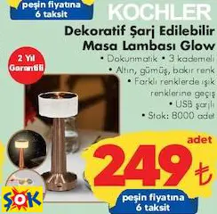 KOCHLER DEKORATİF ŞARJ EDİLEBİLİR MASA LAMBASI GLOW